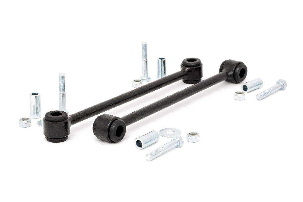 Jeep Wrangler Unlimited Sway Bar Links - Rear - Rough Country - 6 Inch Lift - Black - '07-'17